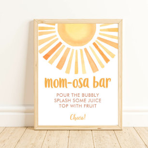 Sunshine Mom-osa Bar, geschlechtsneutrale Babydusc Poster