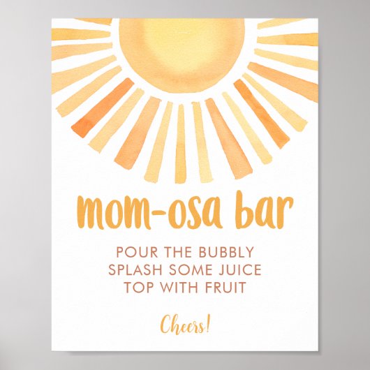 Sunshine Mom-osa Bar, geschlechtsneutrale Babydusc Poster (Vorne)