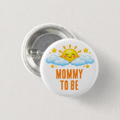Sunshine Mommy To Be Baby Shower Round Button (Vorne & Hinten)
