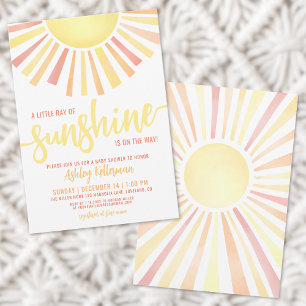 Sunshine Mute Gender Neutral Sun Baby Dusche Einladung