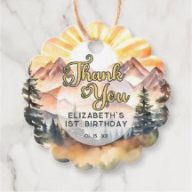 Sunshine Nature Mountains Birthday Party Thank You