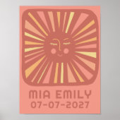 Sunshine Niedlich Sun CUSTOM BABY NAME BIRTHDAY Ar Poster (Vorne)