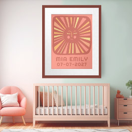 Sunshine Niedlich Sun CUSTOM BABY NAME BIRTHDAY Ar Poster