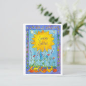 Sunshine Obstbäume Aquarell Blume Sommersonne Postkarte (Stehend Vorderseite)