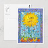 Sunshine Obstbäume Aquarell Blume Sommersonne Postkarte (Vorne/Hinten)