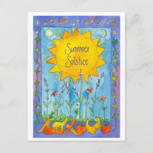 Sunshine Obstbäume Aquarell Blume Sommersonne Postkarte