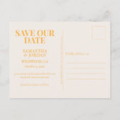 Sunshine Orange Match Made in Heaven Save the Date Postkarte (Rückseite)