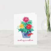 Sunshine Original Art Gerbera Daisy Blume senden Karte (Vorderseite)