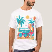 Sunshine & Palm Trees – Summer Aesthetic Design fo T-Shirt (Vorderseite)