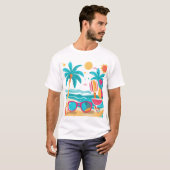Sunshine & Palm Trees – Summer Aesthetic Design fo T-Shirt (Vorne ganz)