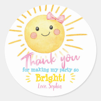 Sunshine Party Stickers-Fevor Tags-Dankeschön-Hinw Runder Aufkleber