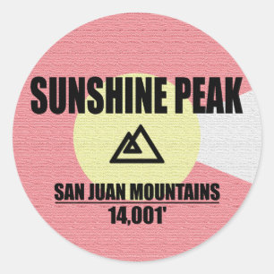 Sunshine Peak Runder Aufkleber