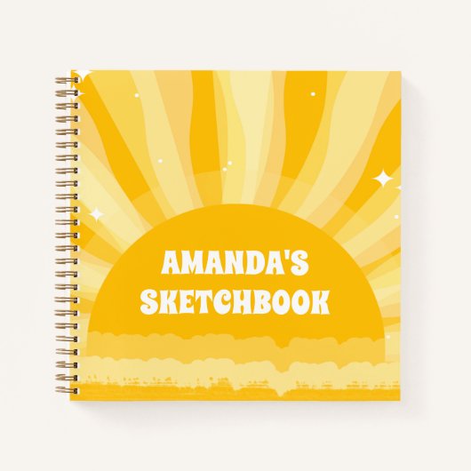 Sunshine Personalisiert Kids Sketchbook Notebook Notizblock (Vorderseite)