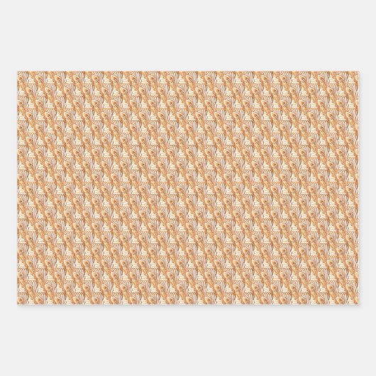Sunshine Pfauenfeathers Art Nouveau Design Geschenkpapier Set (Vorderseite 3)