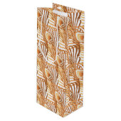 Sunshine Pfauenfeathers Art Nouveau Design Geschenktüte Für Weinflaschen (Vorderseite Schrägansicht)