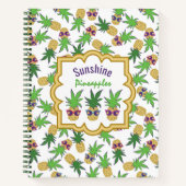 Sunshine Pineapples Grafikdesign Notebook Notizblock (Vorderseite)