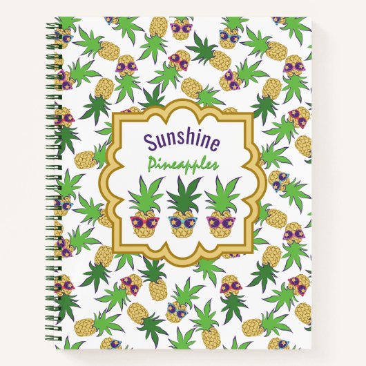 Sunshine Pineapples Grafikdesign Notebook Notizblock (Vorderseite)