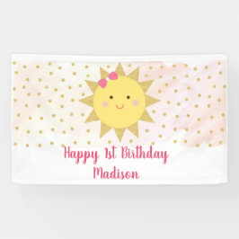 Sunshine Pink & Gold Erster Geburtstag Banner