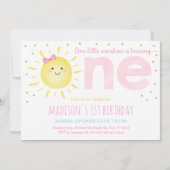 Sunshine Pink Gold Erstgeburt Einladung (Vorderseite)