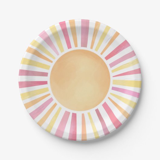 Sunshine Pink Sun Pappteller (Vorderseite)