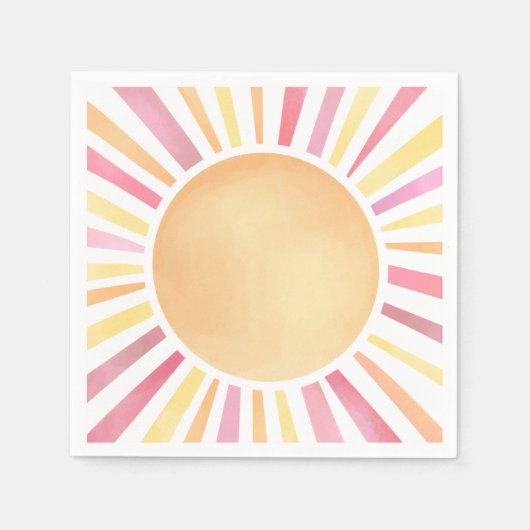 Sunshine Pink Sun Serviette (Vorderseite)