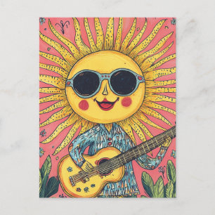 Sunshine Playing Guitar Postkarte