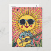Sunshine Playing Guitar Postkarte (Vorne/Hinten)