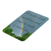 Sunshine & Rain macht ein Regenbogensprichwort Magnet (Linke Seite)