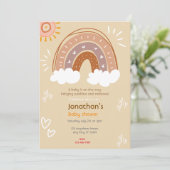 Sunshine Rainbow Baby Dusche Einladung (Stehend Vorderseite)