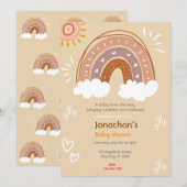 Sunshine Rainbow Baby Dusche Einladung (Vorne/Hinten)