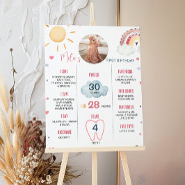 Sunshine Rainbow Birthday Foto Milestone Poster