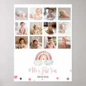 Sunshine Rainbow Birthday Foto Milestone Poster (Vorne)