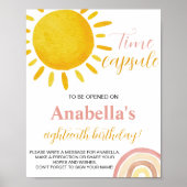 Sunshine Rainbow Birthday Time Kapselunterschrift Poster (Vorne)