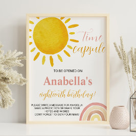 Sunshine Rainbow Birthday Time Kapselunterschrift Poster