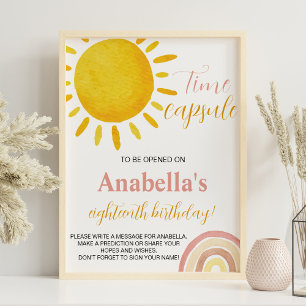 Sunshine Rainbow Birthday Time Kapselunterschrift Poster