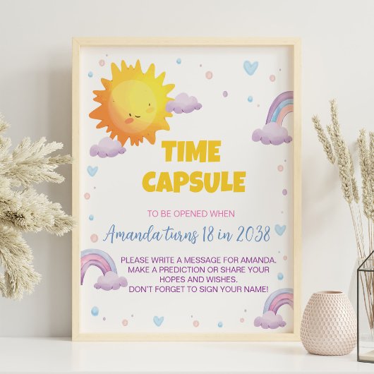 Sunshine Rainbow Birthday Time Kapselunterschrift Poster
