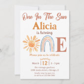 Sunshine Rainbow Boho Einladung zum 1. Geburtstag (Vorderseite)