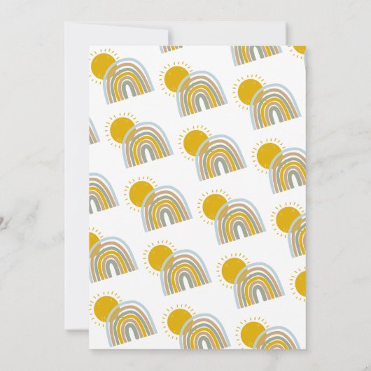 Sunshine Rainbow Erster Geburtstag Einladung (Rückseite)