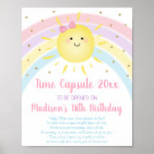 Sunshine Rainbow First Birthday Time Kapsel Poster (Vorne)