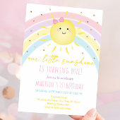 Sunshine Rainbow Pastel Geburtstag Einladung