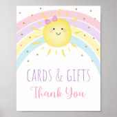 Sunshine Rainbow Pink Gold Cards & Gifts Zeichen Poster (Vorne)