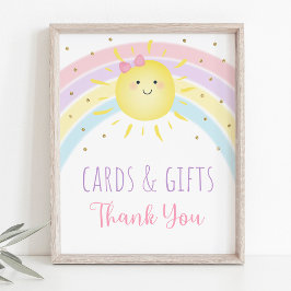 Sunshine Rainbow Pink Gold Cards & Gifts Zeichen Poster