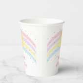 Sunshine Rainbow Pink Gold Geburtstag Pappbecher (Rechts)