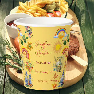 Sunshine Rainbow Spring Garden Butterfly Geburtsta Pappbecher