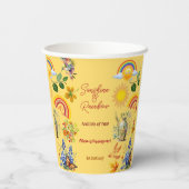 Sunshine Rainbow Spring Garden Butterfly Geburtsta Pappbecher (Rückseite)