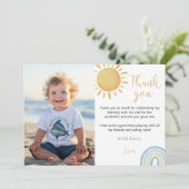 Sunshine Rainbow Vielen Dank Card Boho Birthday Dankeskarte (Stehend Vorderseite)