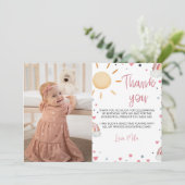 Sunshine Rainbow Vielen Dank Card Boho Birthday Dankeskarte (Stehend Vorderseite)