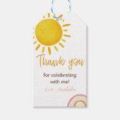 Sunshine Rainbow Vielen Dank Tag Birthday Party Geschenkanhänger (Vorderseite)