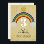 Sunshine Rainbow Yellow Gold Geburtstagsparty Einladung<br><div class="desc">Anpassen an Ihr Ereignis</div>