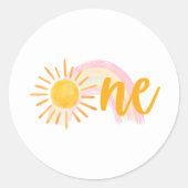 Sunshine & Rainbows First Birthday Sticker (Vorderseite)